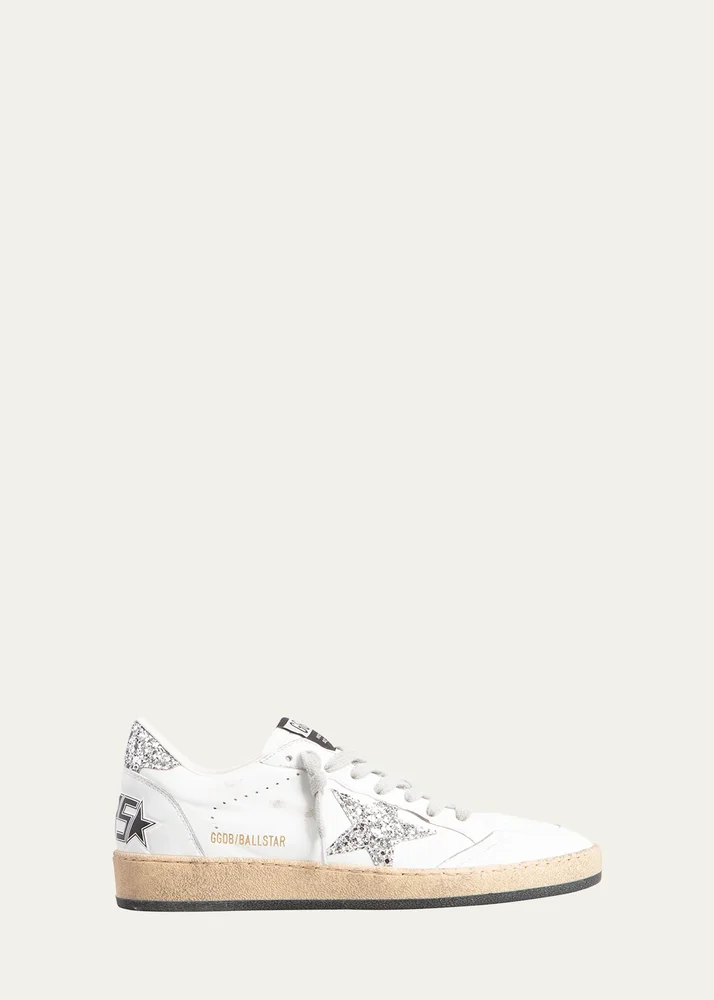 Ball Star Leather Glitter Sneakers
