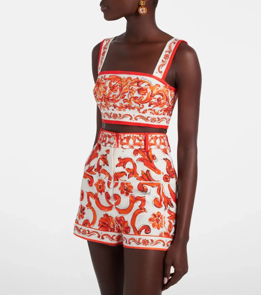 Majolica printed crop top