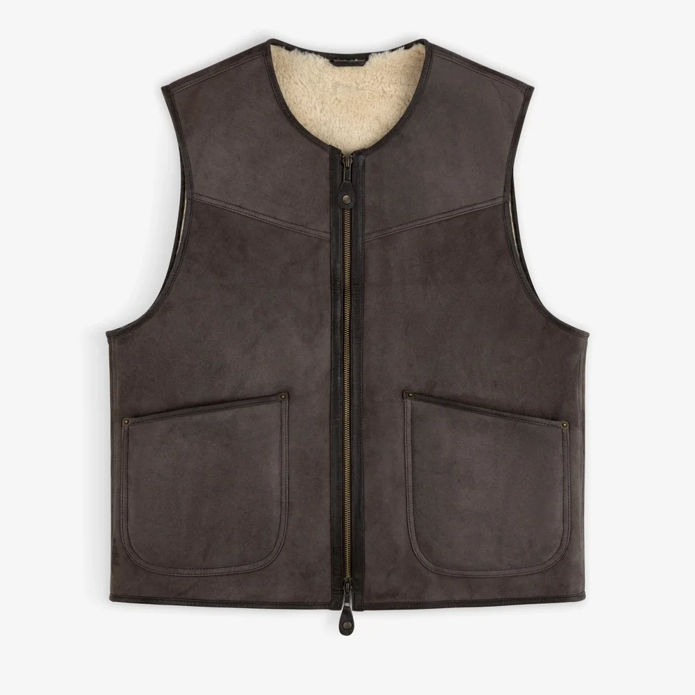 Shearling Biker Vest