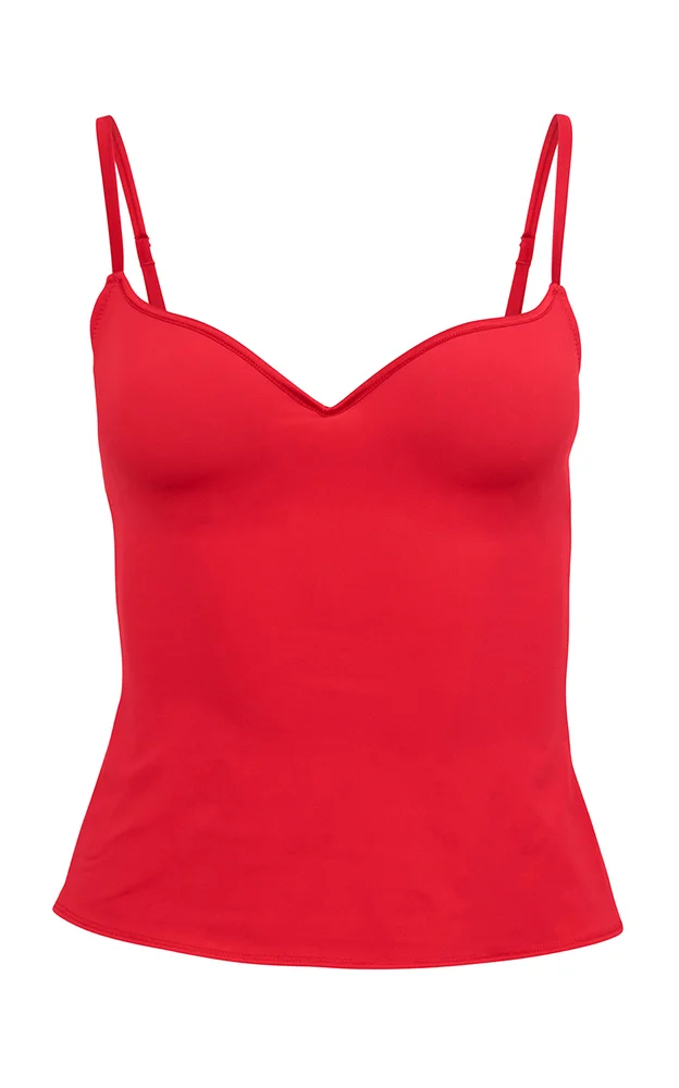 Scooped Neck Built-In Bra Cami