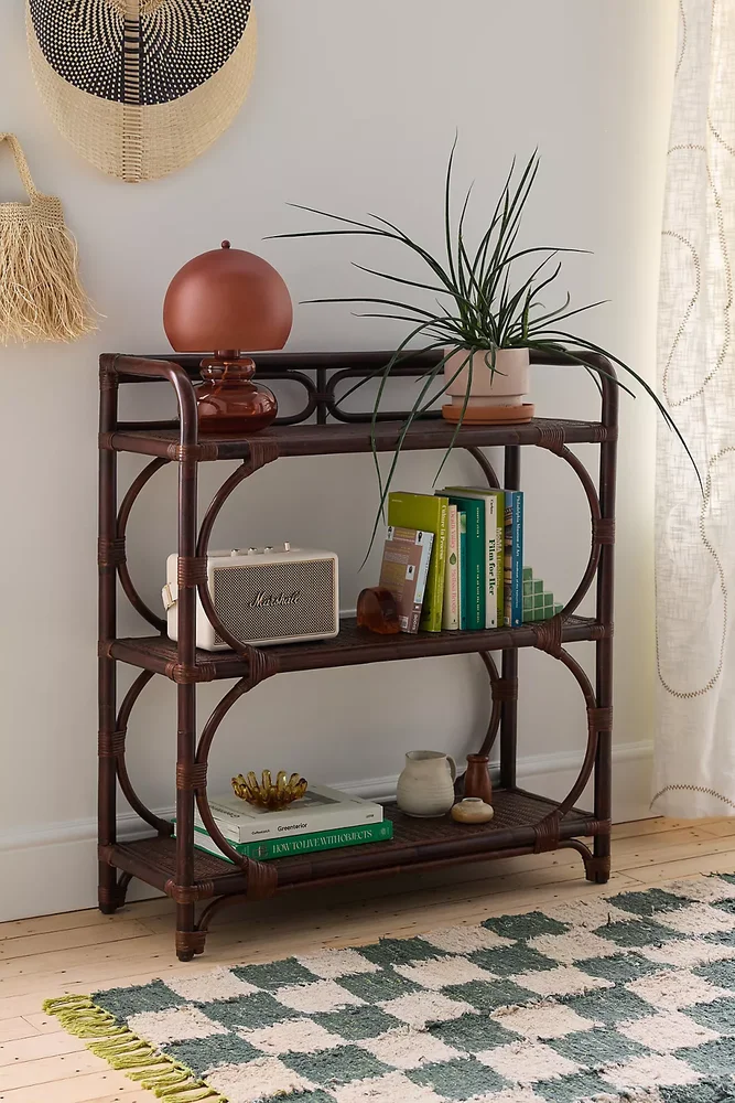 Cairn 3-Tier Looped Rattan Bookshelf