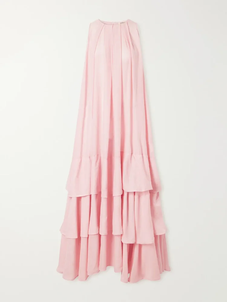 Ruffled Cotton Poplin Maxi Dress