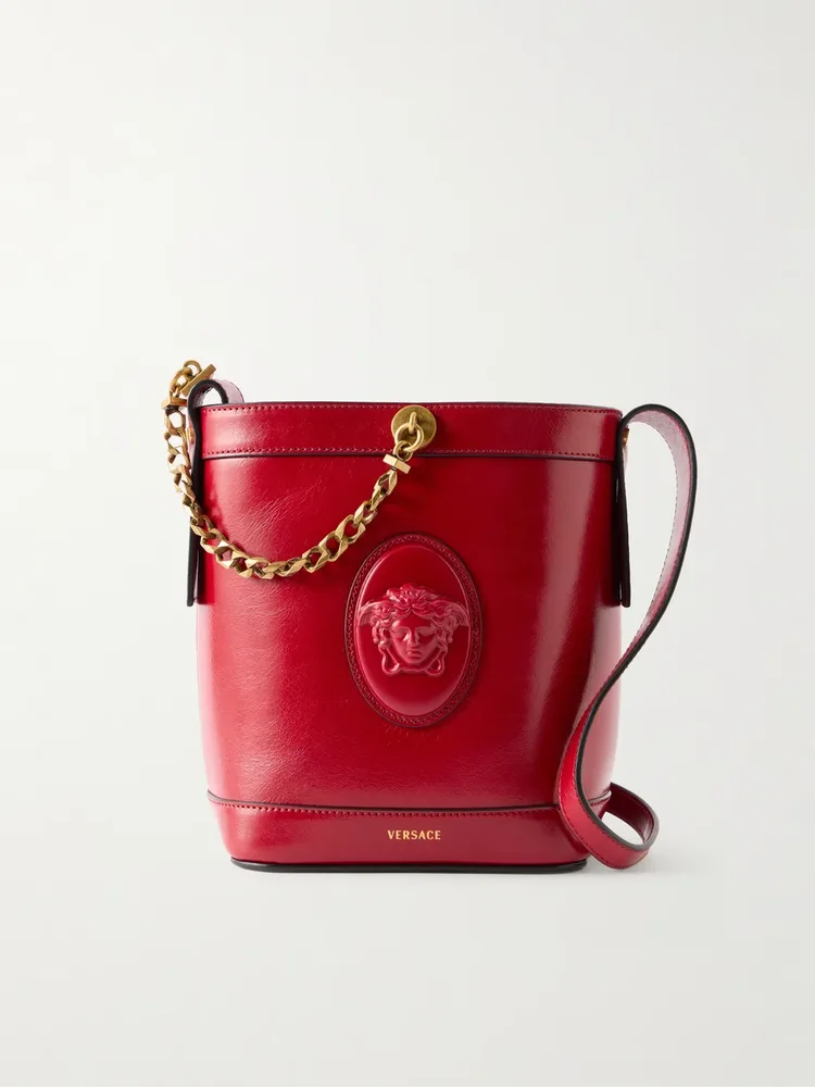 VERSACE Pivot mini leather bucket bag