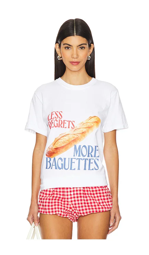 Less Regrets More Baguettes T Shirt Polychrome Goods