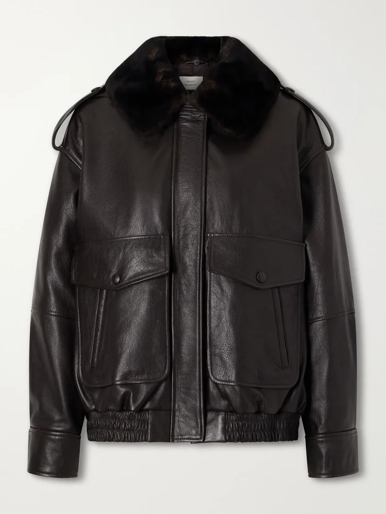 Russo shearling-trimmed leather jacket