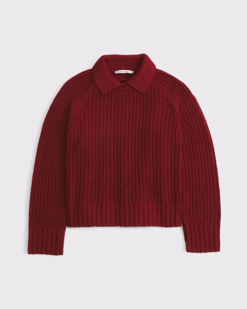 Airspun Cotton-Blend Collared Sweater