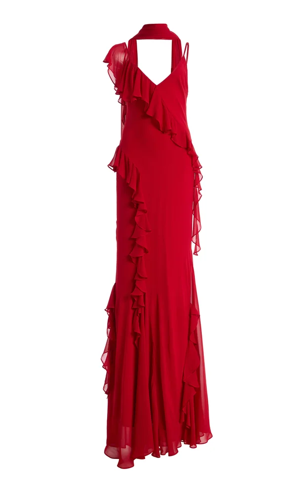 Exclusive Mayara Ruffled Georgette Maxi Dress