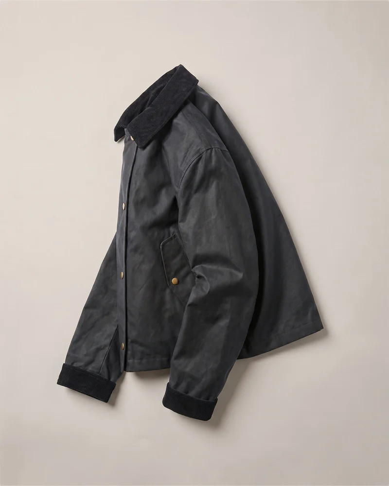 Organic Waxed Cotton Cropped Barn Jacket