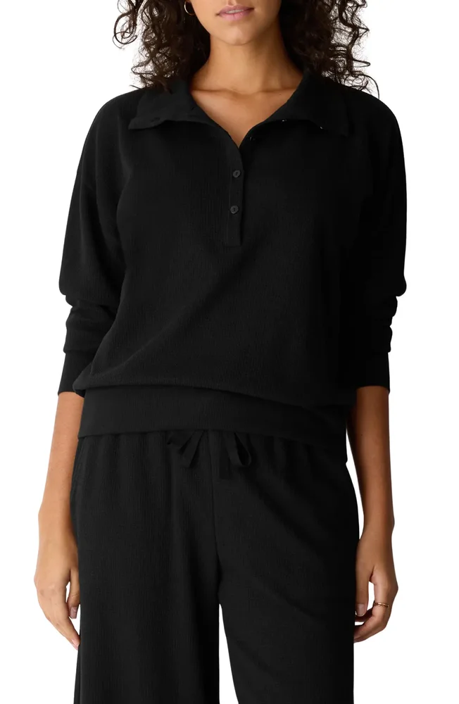 High Collar Henley Top