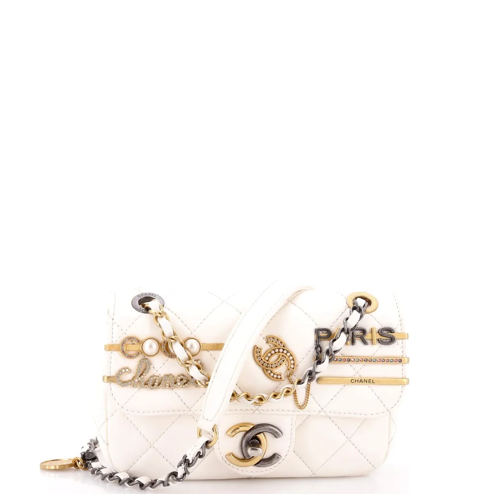 Coco Clips Flap Bag Embellished Quilted Lambskin Mini