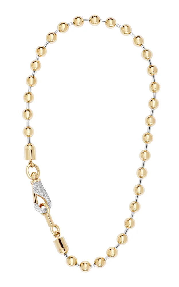 Ball 14K Yellow Gold Diamond Necklace