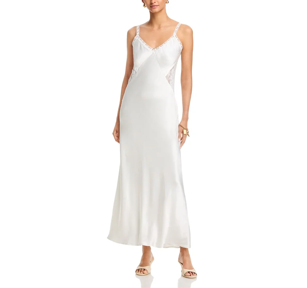 Milena Lace Combo Liquid Satin Maxi Dress