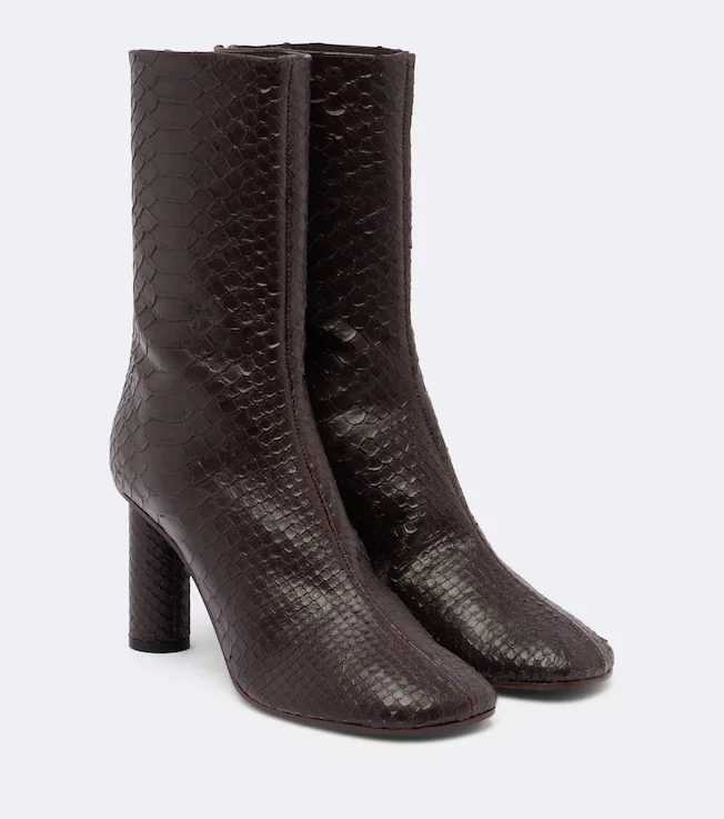 Alice snake-effect leather ankle boots