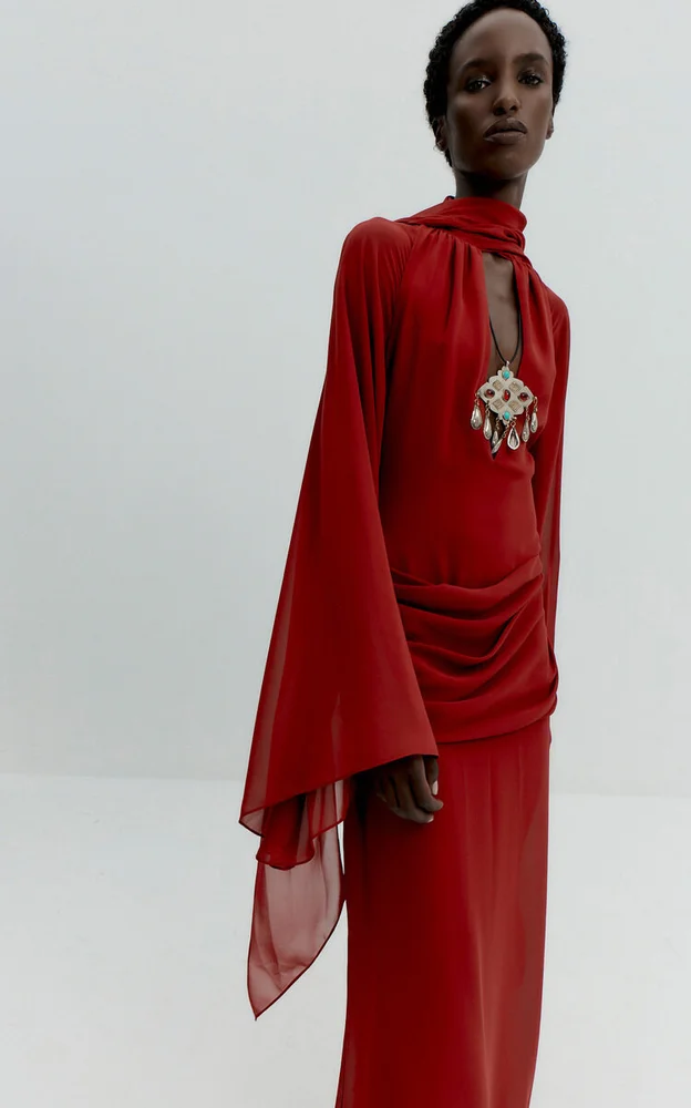 Sonora Flared-Sleeved Maxi Dress