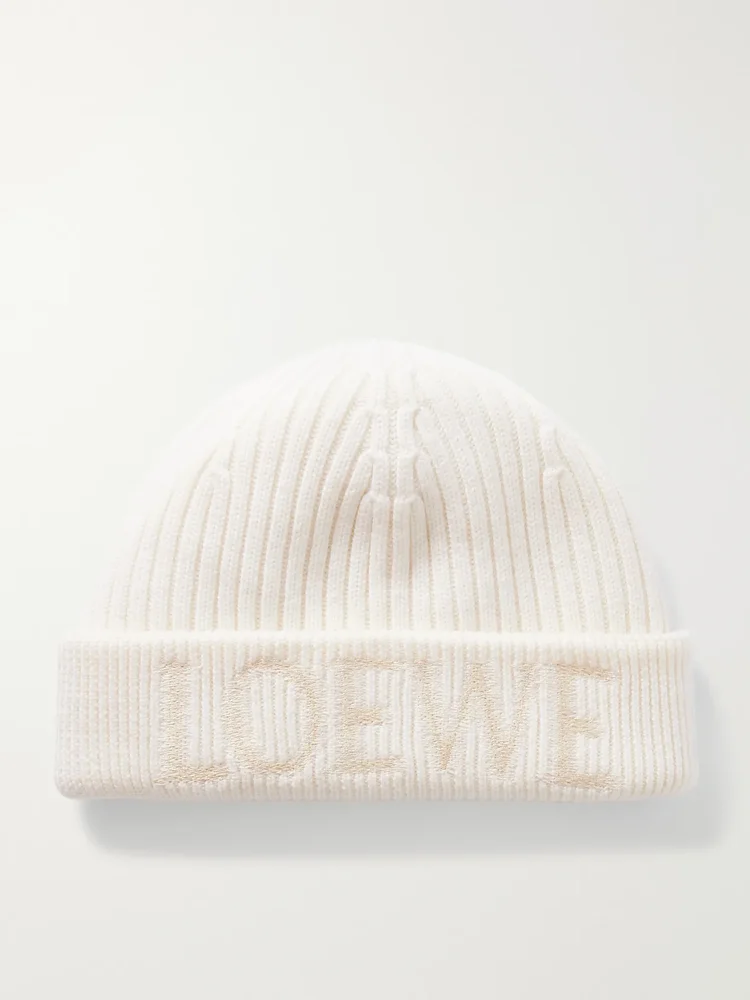 Embroidered wool beanie