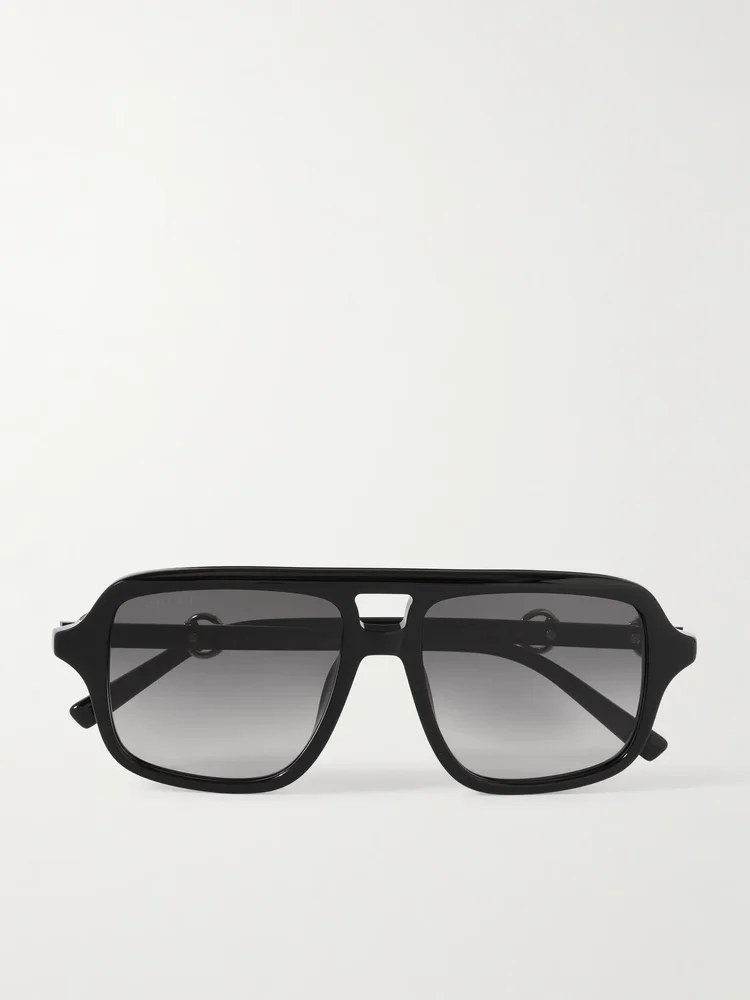 Aviator-style acetate sunglasses