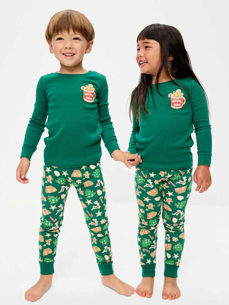 Printed Snug-Fit Pajama Set for Toddler and Baby