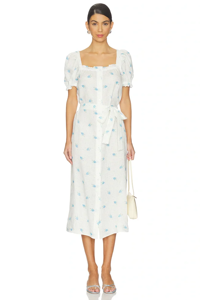 Brigitte Linen Midi Dress
