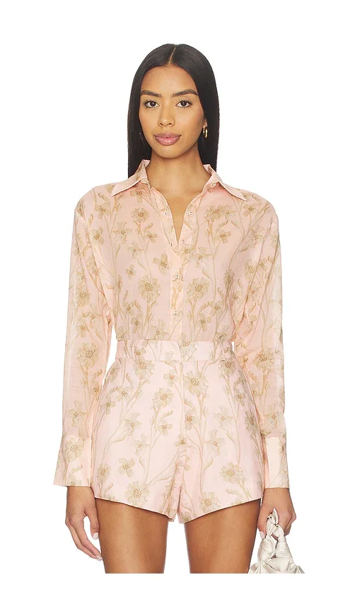 Coral Print Blouse