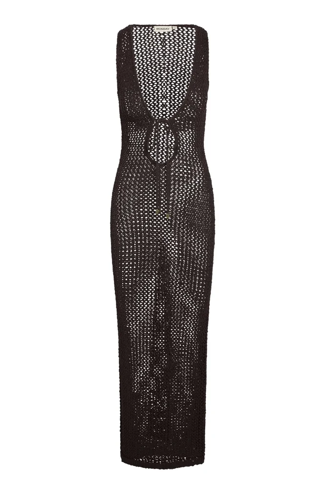 Monte Carlo Tie Dress - Espresso Petit Crochet