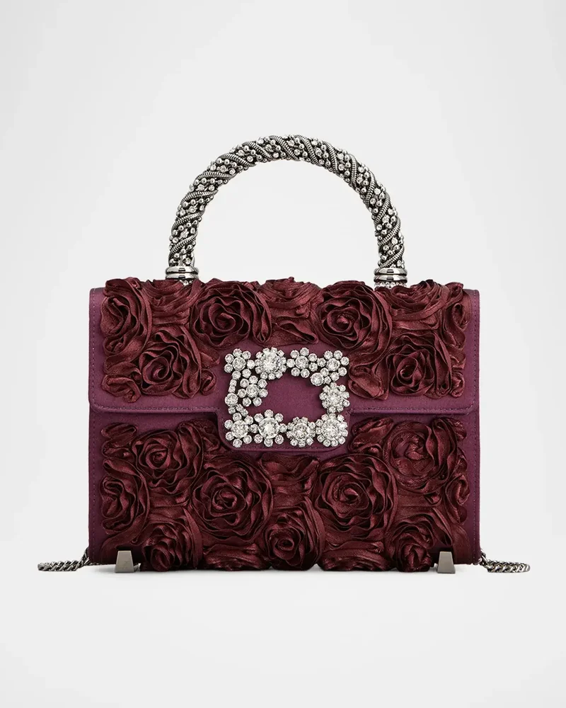 Efflorescence Mini Floral Satin Top-Handle Bag