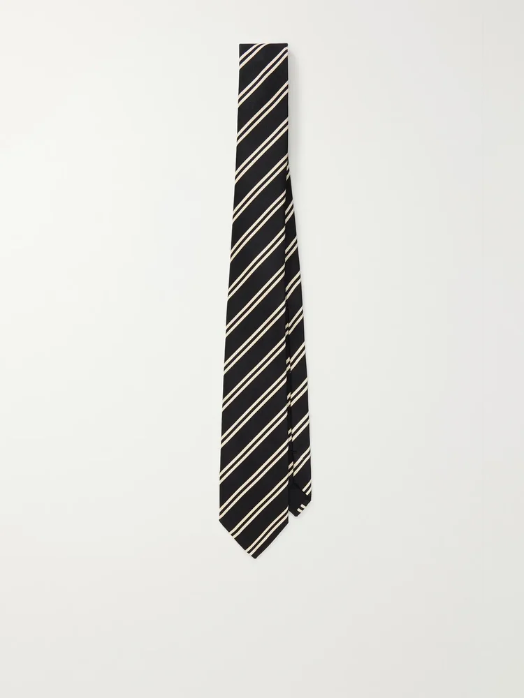 7cm Striped Silk-Twill Tie