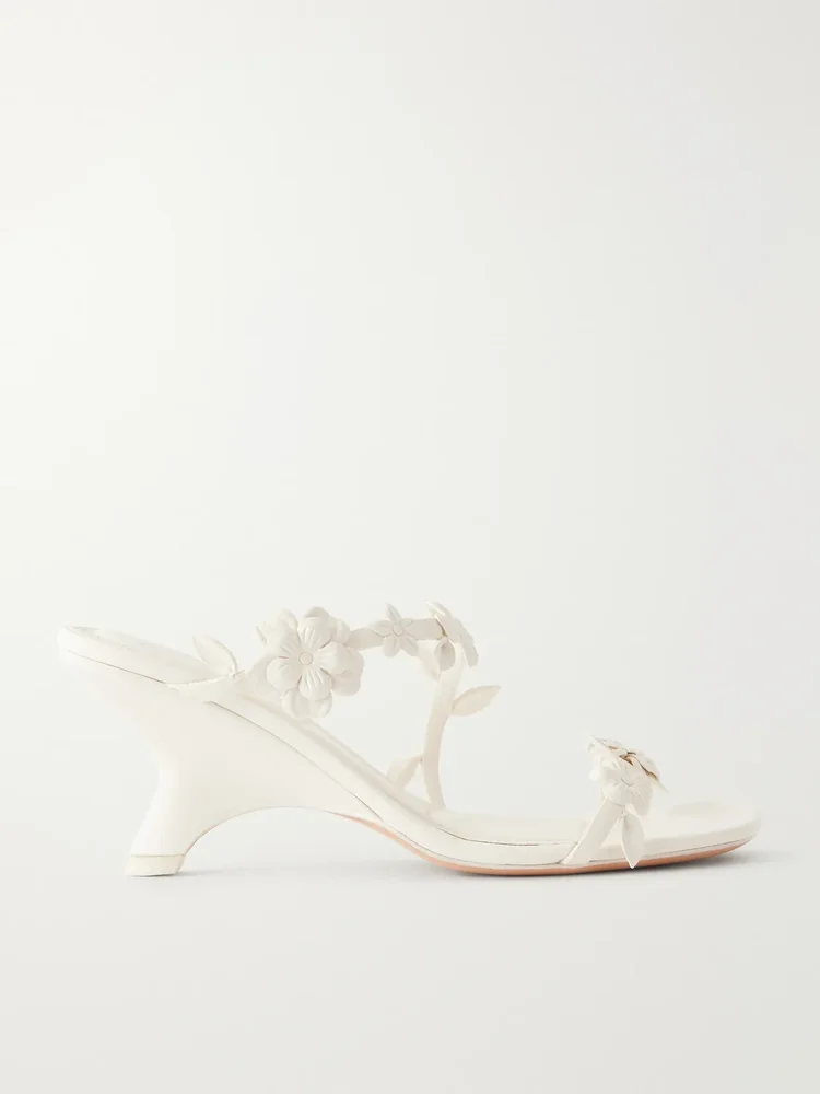 Willow floral-appliquéd leather sandals