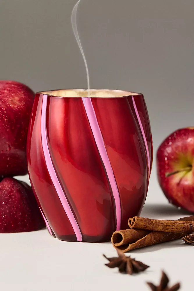 Spiced Cider Swirl Glass Decorator Candle