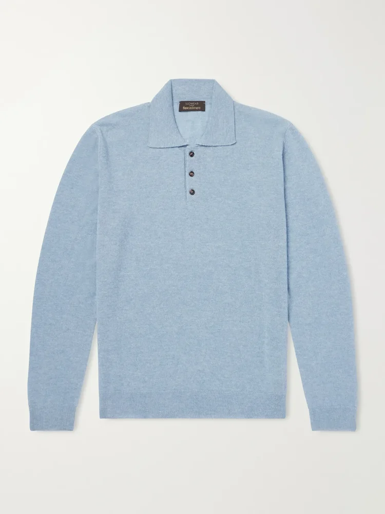 Zanone Cashmere-Blend Polo Sweater