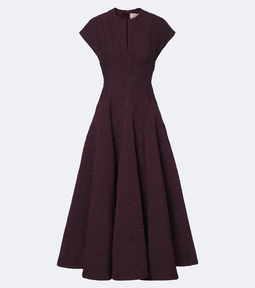 Rova cloqué midi dress