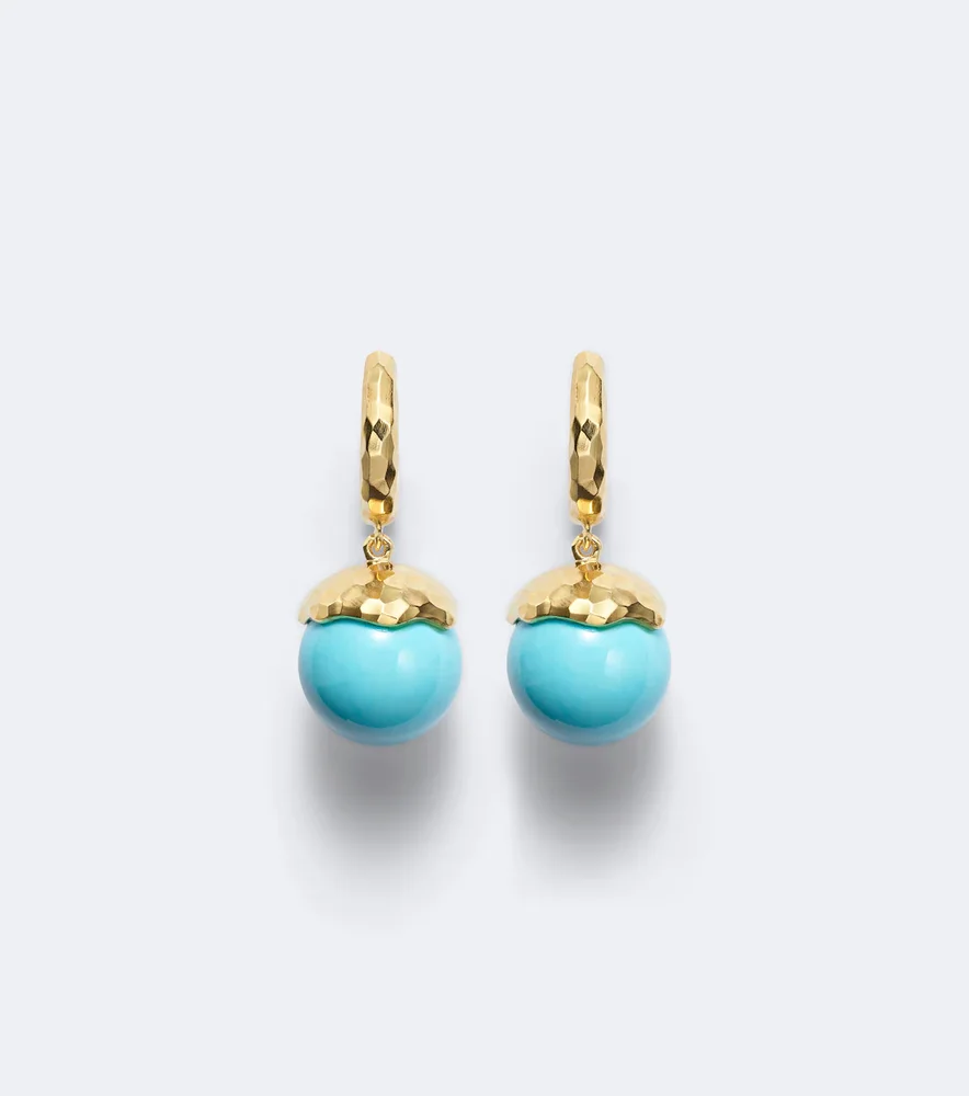 Orb 18kt gold earrings with turquoise