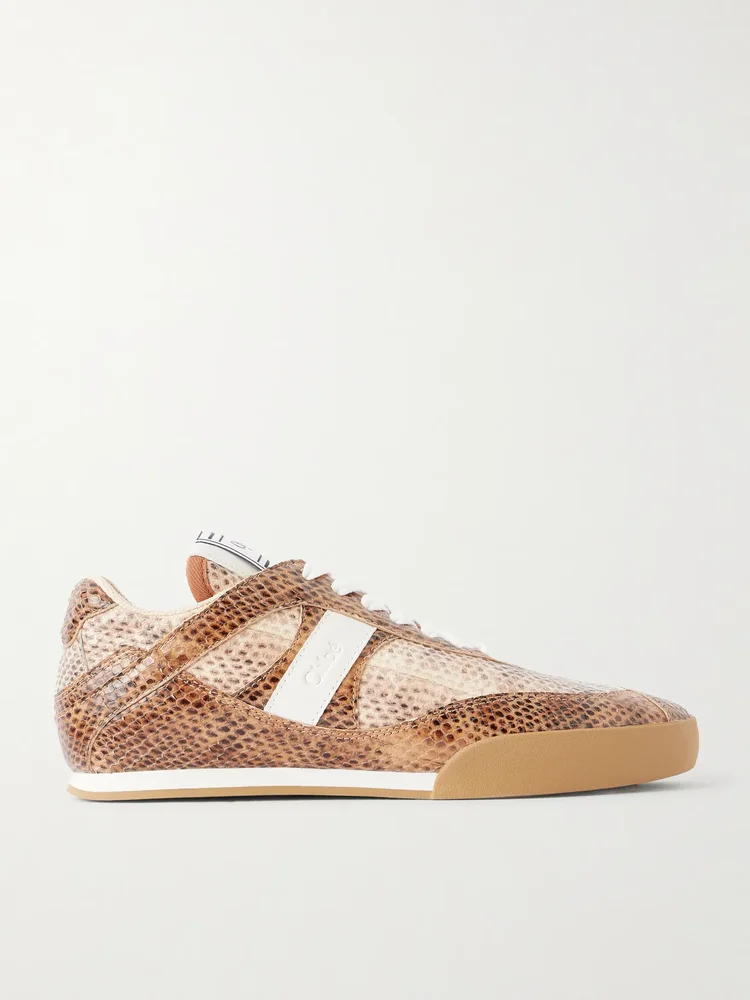 Kick snake-effect leather low top sneakers