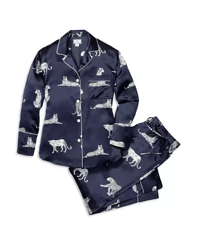 Mulberry Silk Panther de Nuit Pajama Set