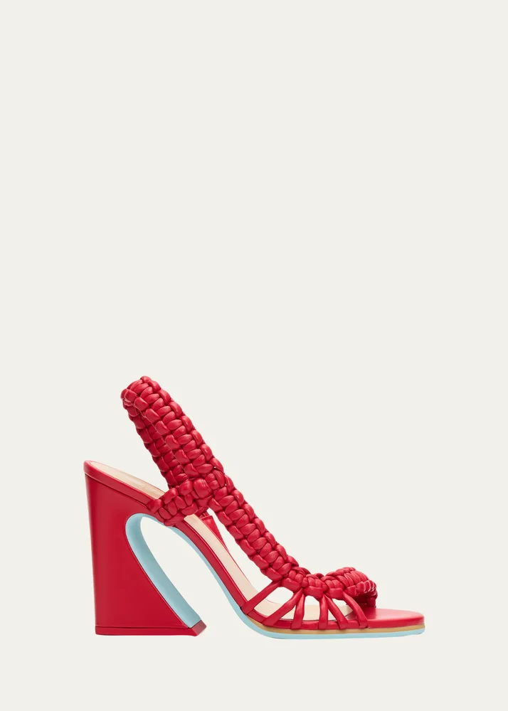 95mm Arco Leather Asymmetric Sandals