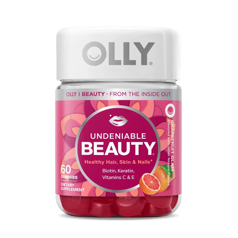 Undeniable Beauty Multivitamin Gummies for Hair, Skin & Nails, Grapefruit Glam, 60ct