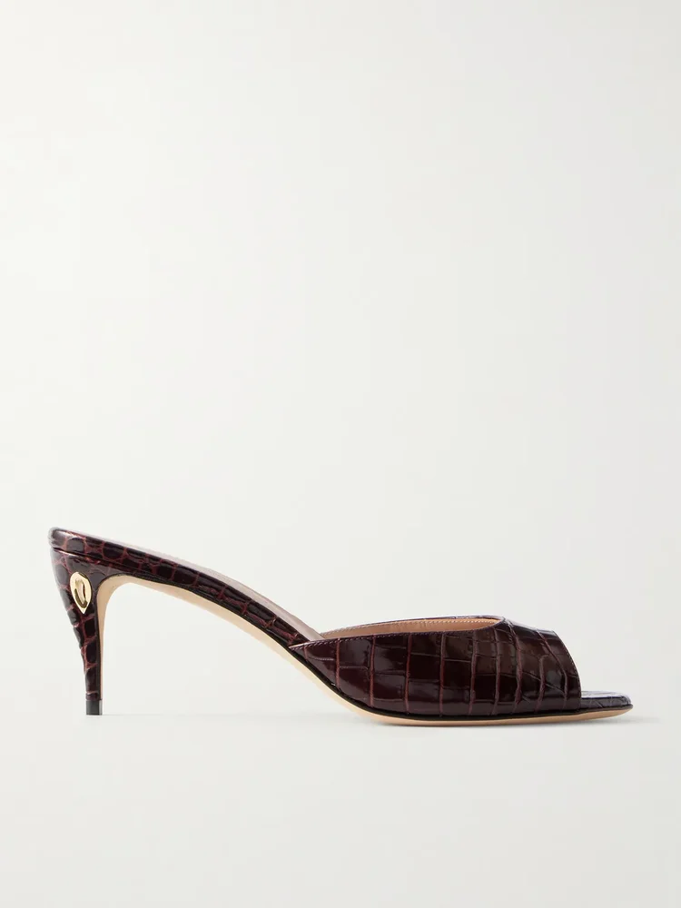 guido 65 croc effect leather sandals