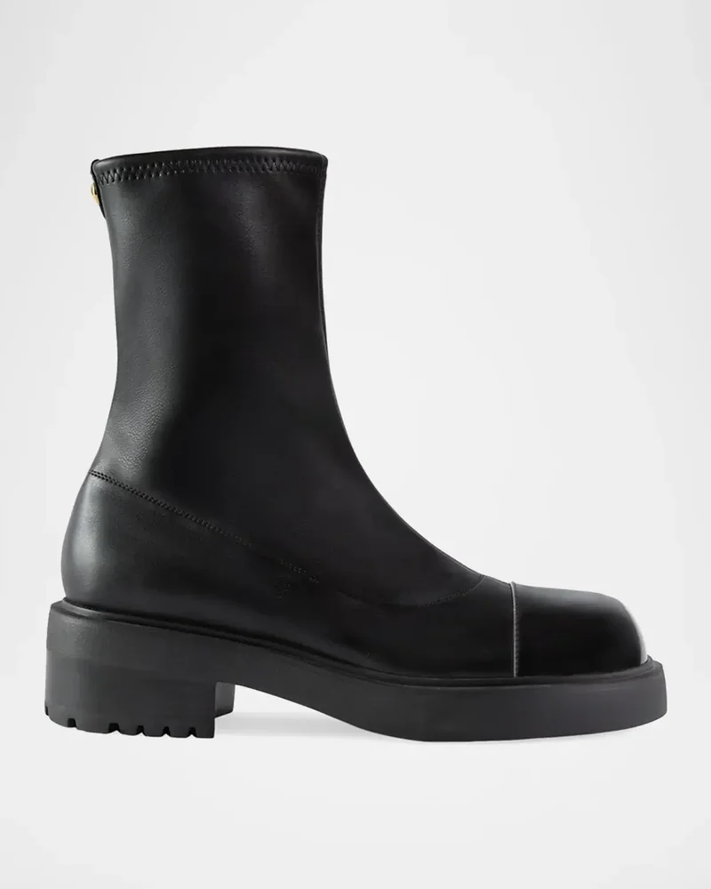 Cap Toe Leather Booties