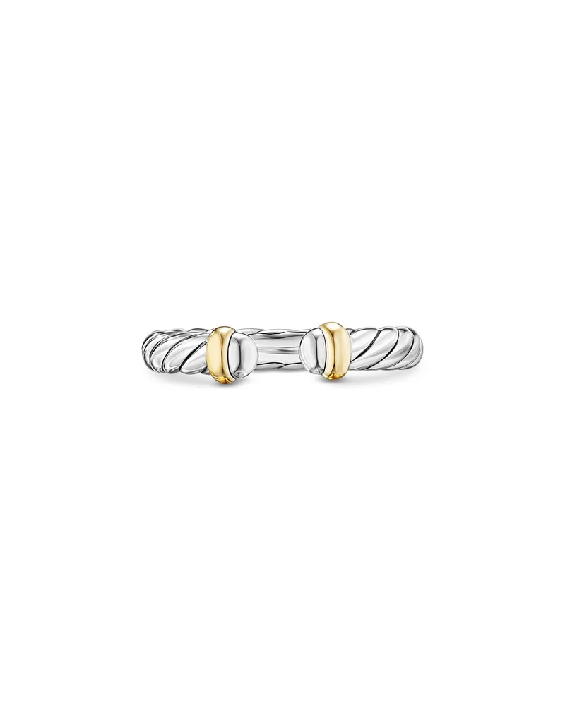 Sterling Silver & 14K Yellow Gold Petite Cable Flex Ring