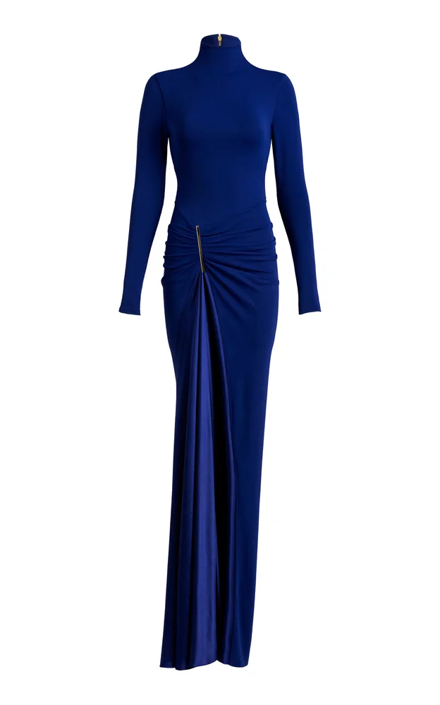 Lena Ruched Jersey Maxi Dress