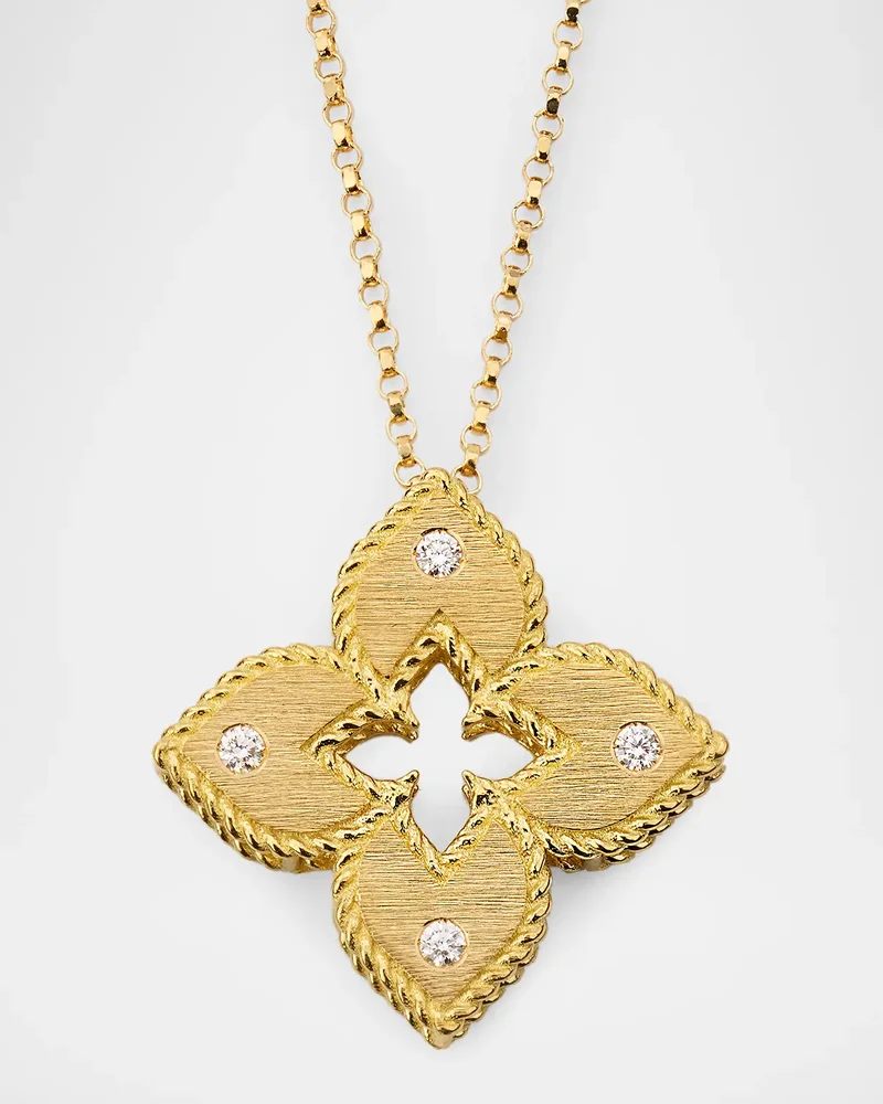 Venetian Princess 18K Yellow Gold Diamond Pendant Necklace, 0.06tcw