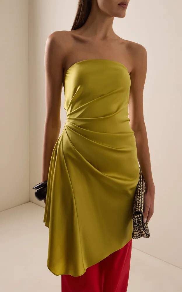 Adriana Draped Silk-Blend Mini Dress