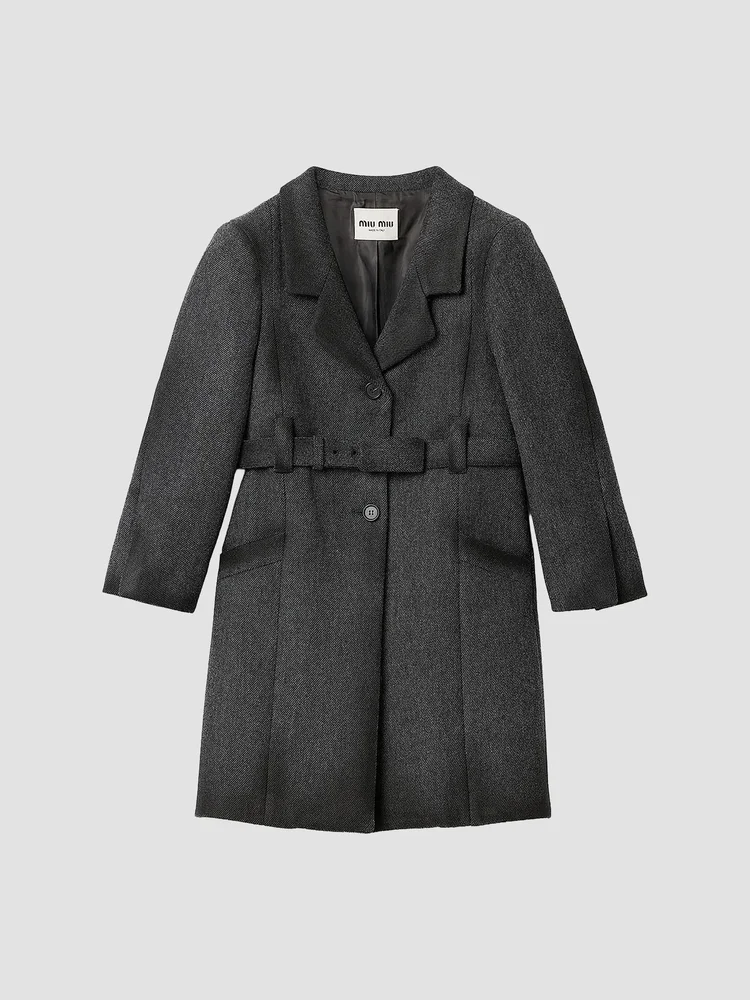Single-Breasted Double Wool Coat