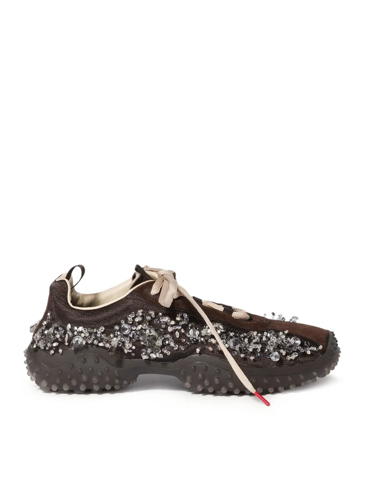 BUBBLE SNEAKERS IN TECHNICAL FABRIC AND SUEDE WITH EMBROIDERY