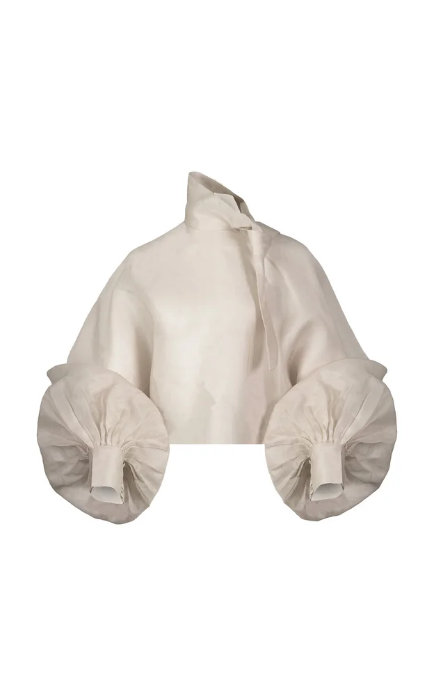 Pearl Tie-Up Silk Top
