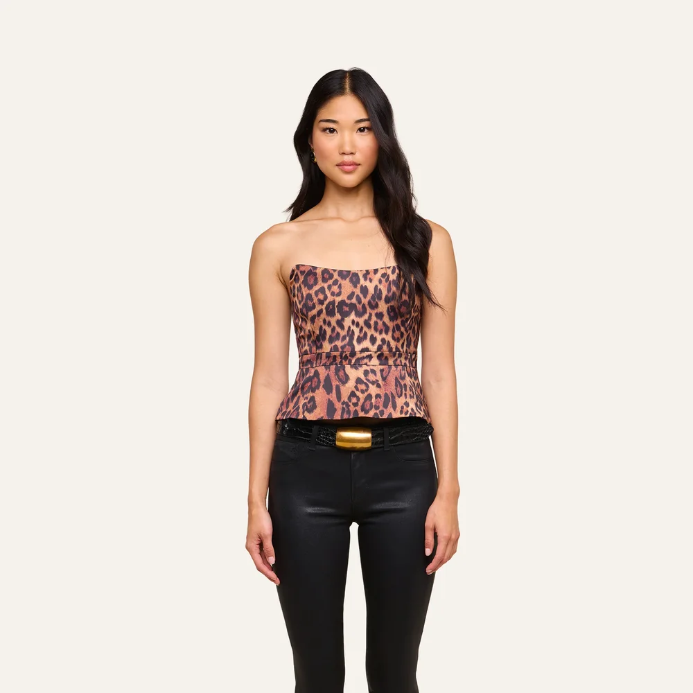 L'AGENCE Meliora Corset Peplum Top