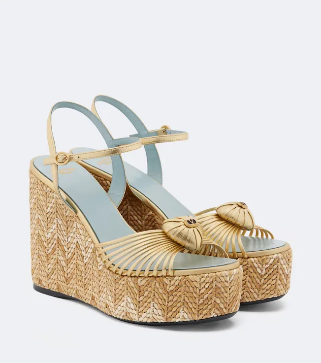Cœur Royal leather espadrille wedges