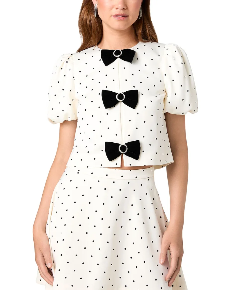 Maelys Puff Sleeve Bow Detail Top