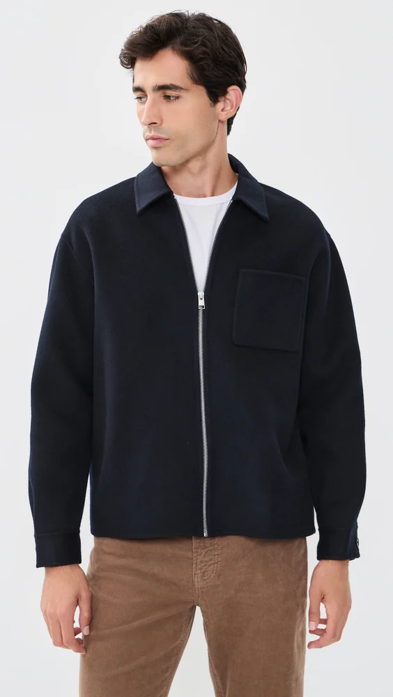 Double Face Wool Zip Shirt Jacket