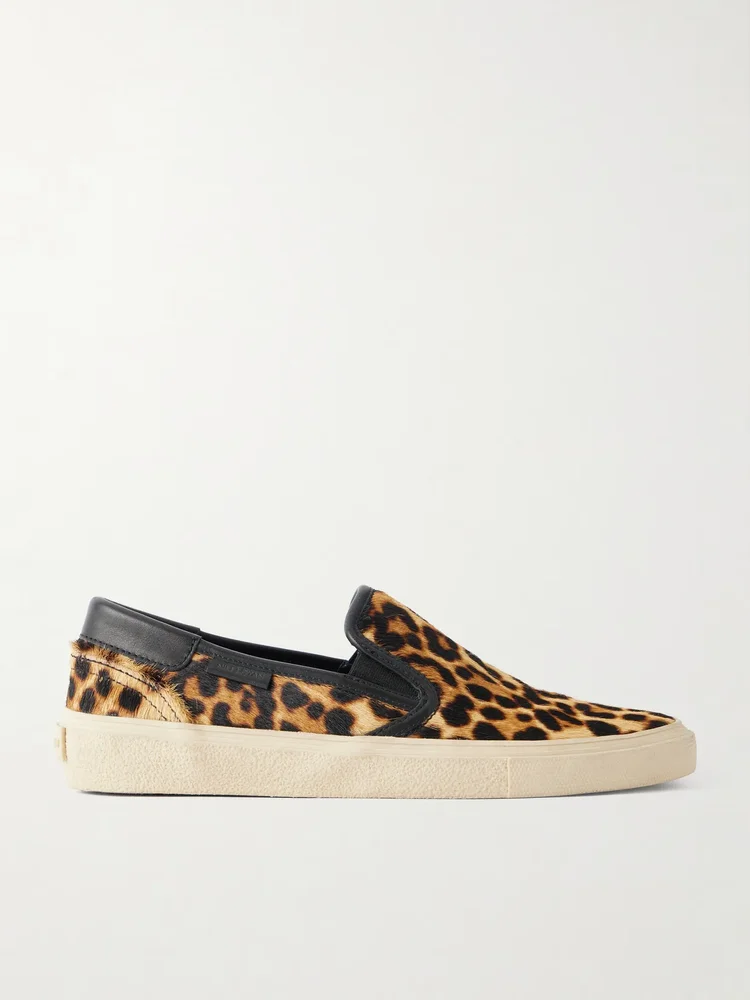 serge animal print calf hair sneakers