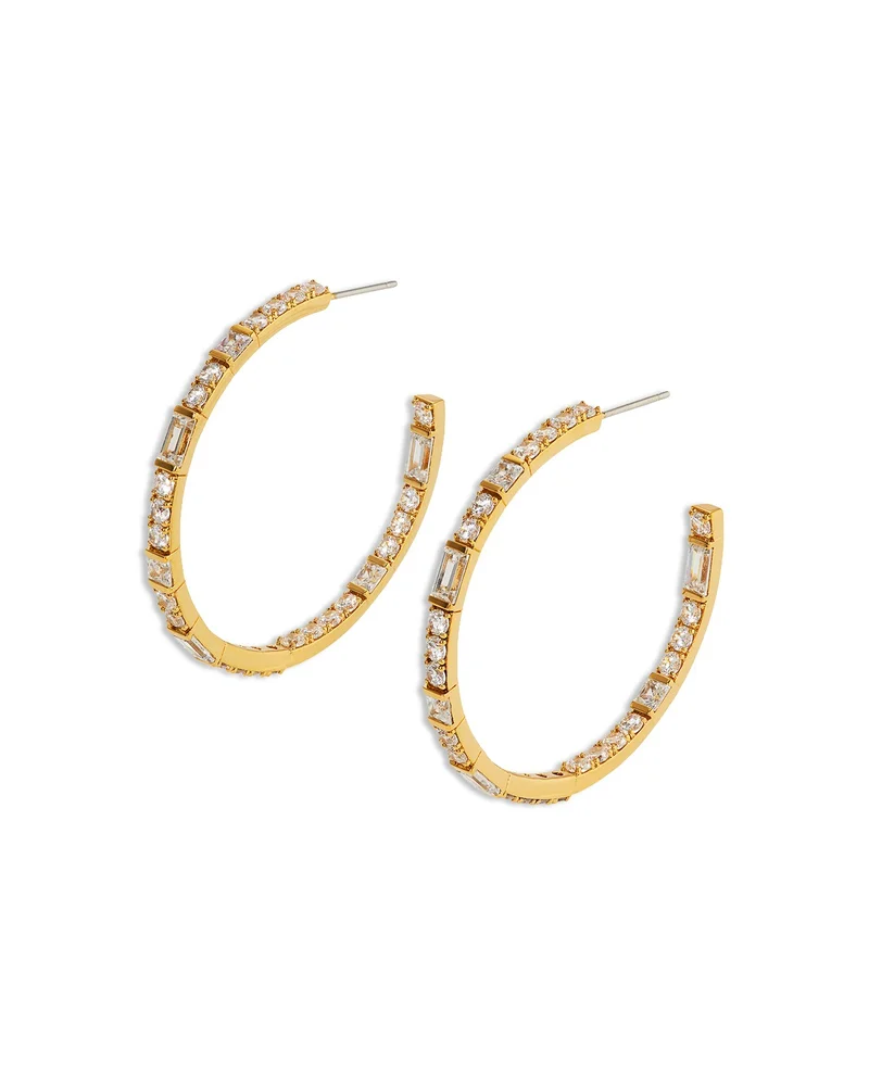 Cubic Zirconia Hoop Earrings in 18K Gold Plated